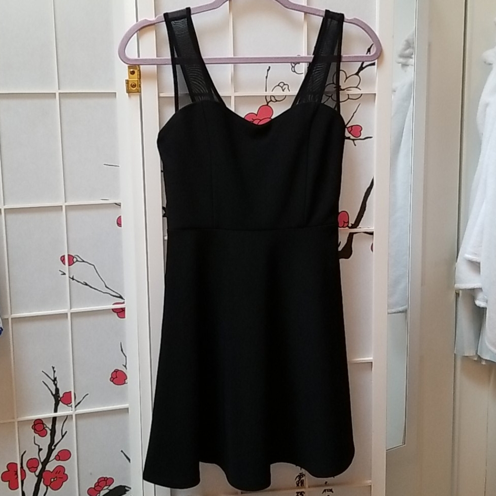 Black dress with mesh